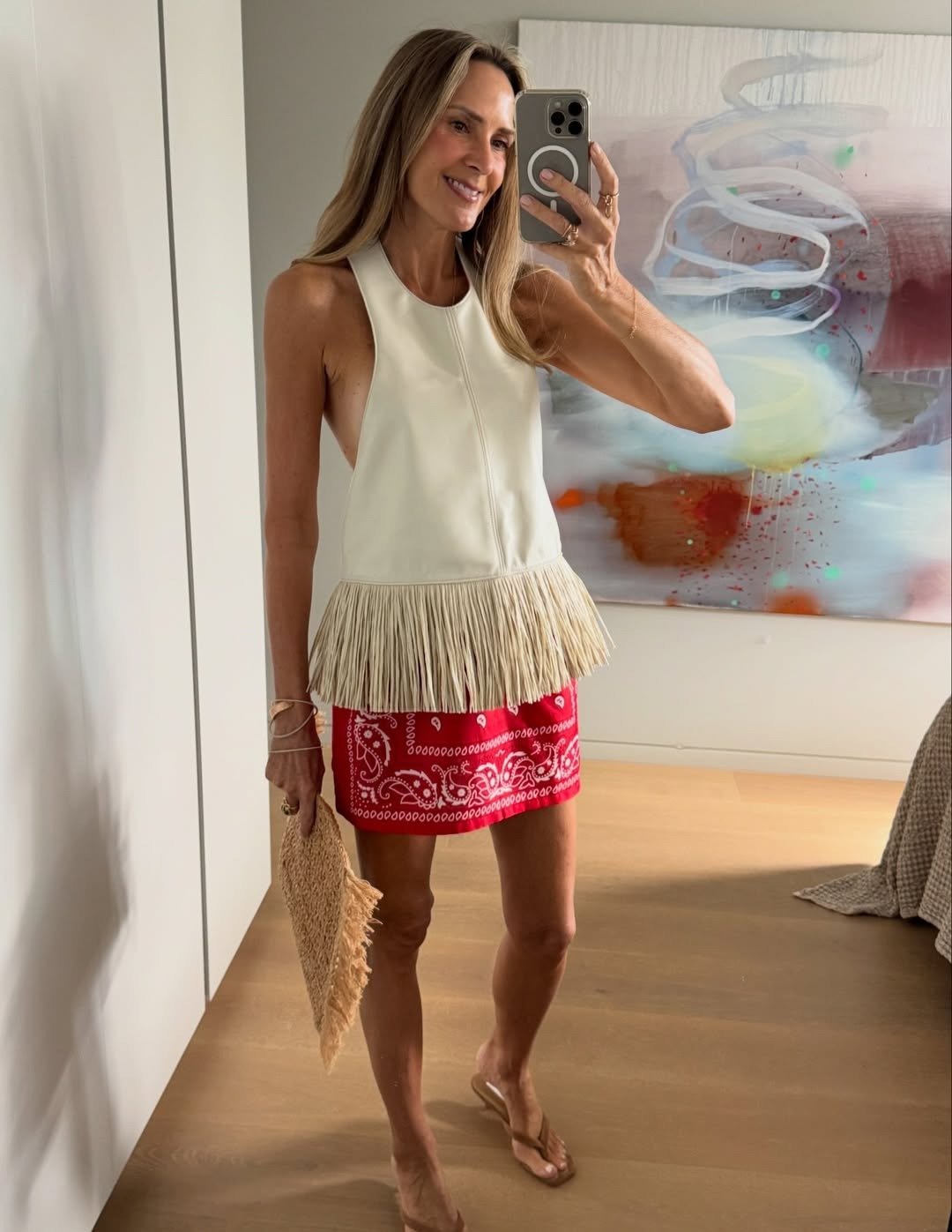 Sierra Faux Leather Fringe Halter Top - Women's Everyday Fashion Top - Image 6