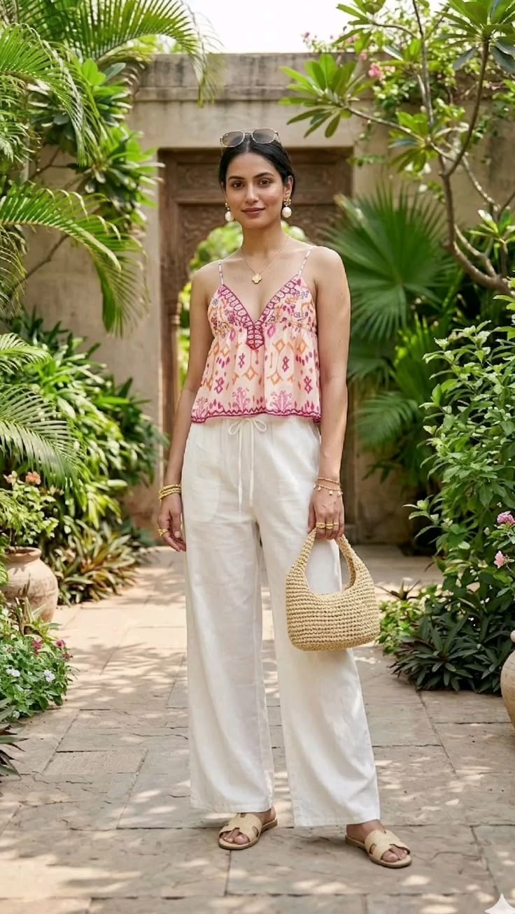 Agrafena Embroidered Boho Tassel Tie Cami Top - Women's Everyday Fashion Top - Image 8