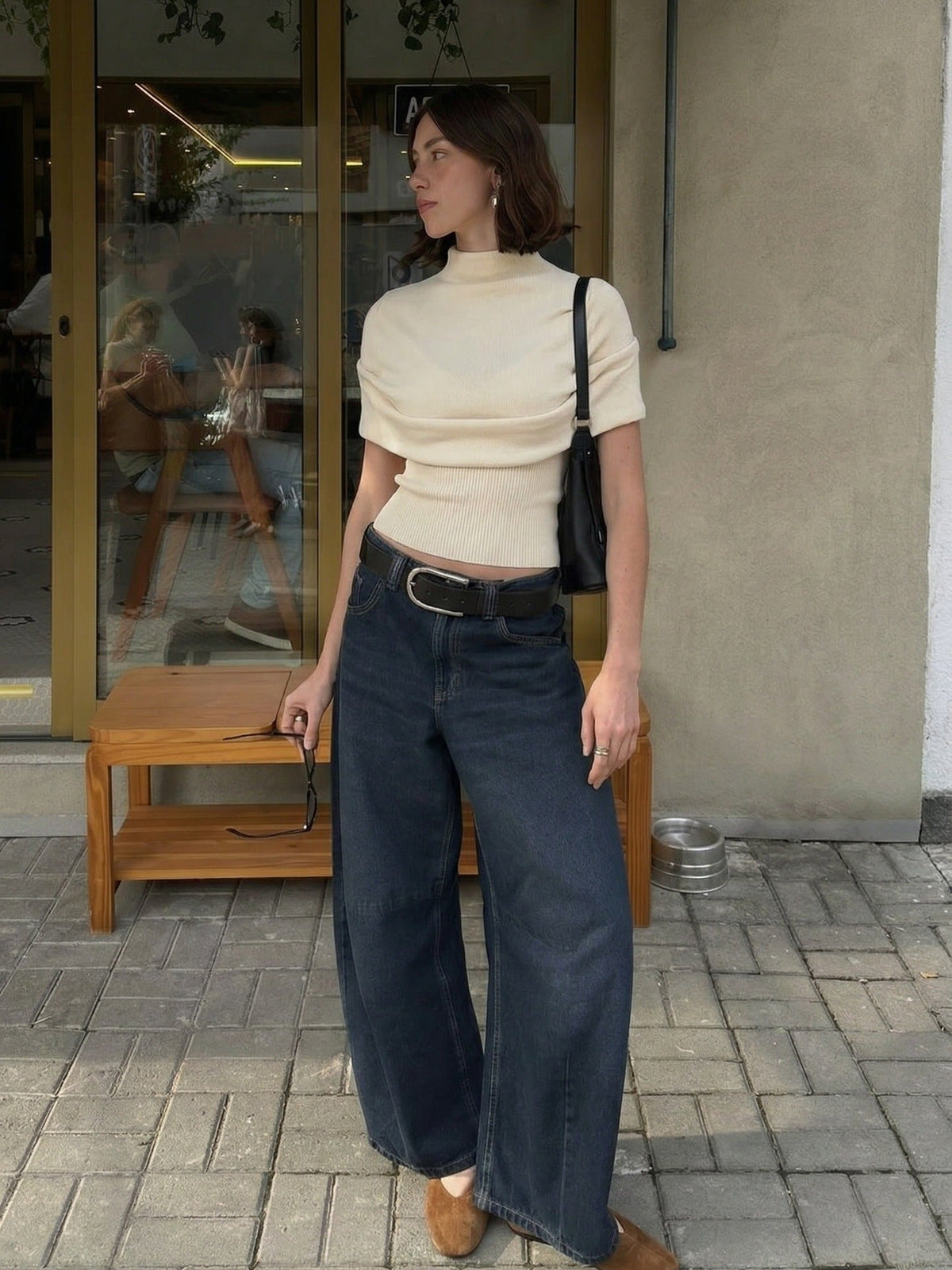 Nora Draped Tricot Top - Women's Everyday Fashion Top - Image 2