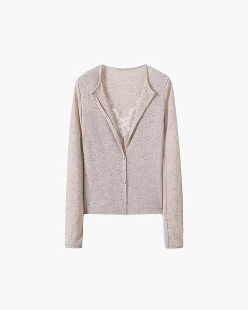 Ada Paneled Lace Trim Top - Women's Everyday Fashion Top - Image 2