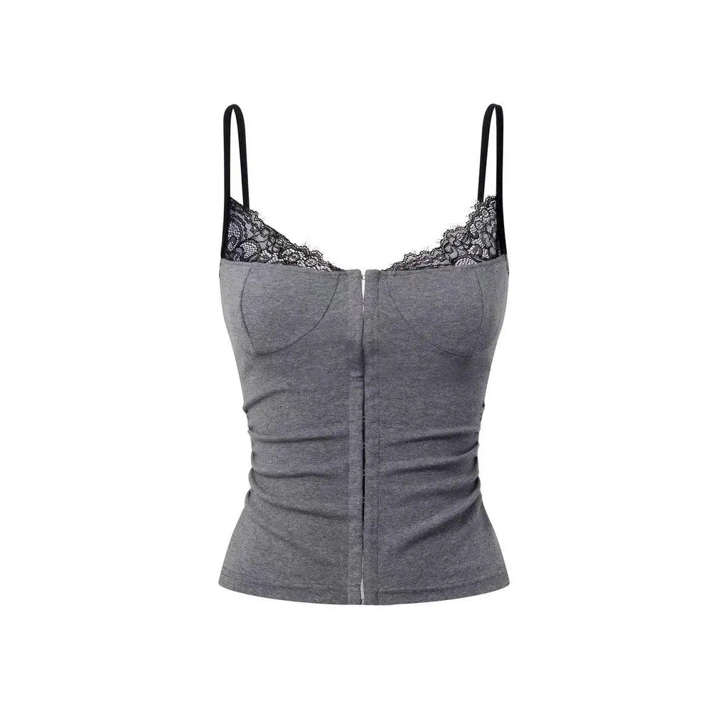 Alessia Lace Trim Cami Top - Women's Everyday Fashion Top
