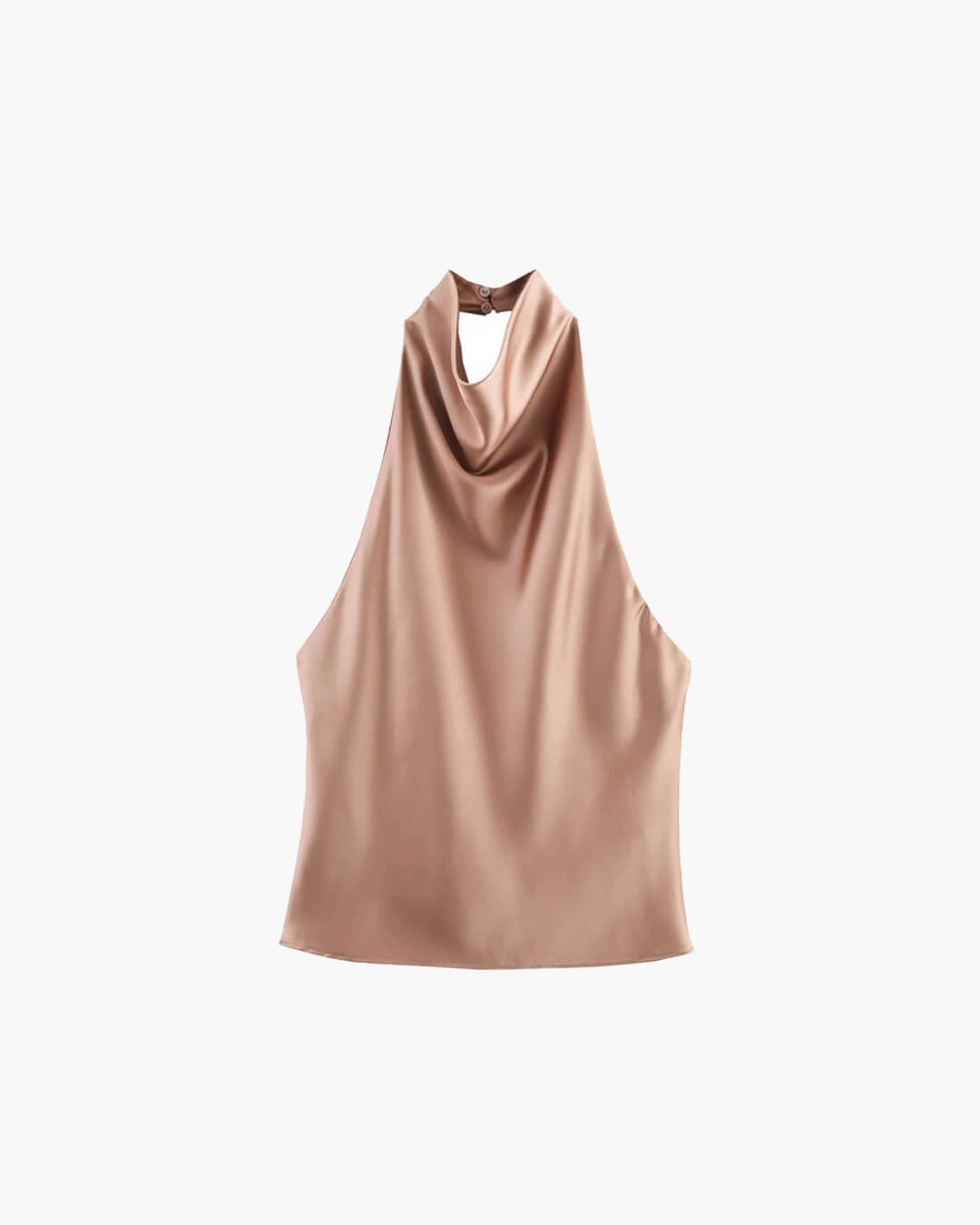 Anastasia Halter Backless Satin Top - Women's Everyday Fashion Top - Image 18