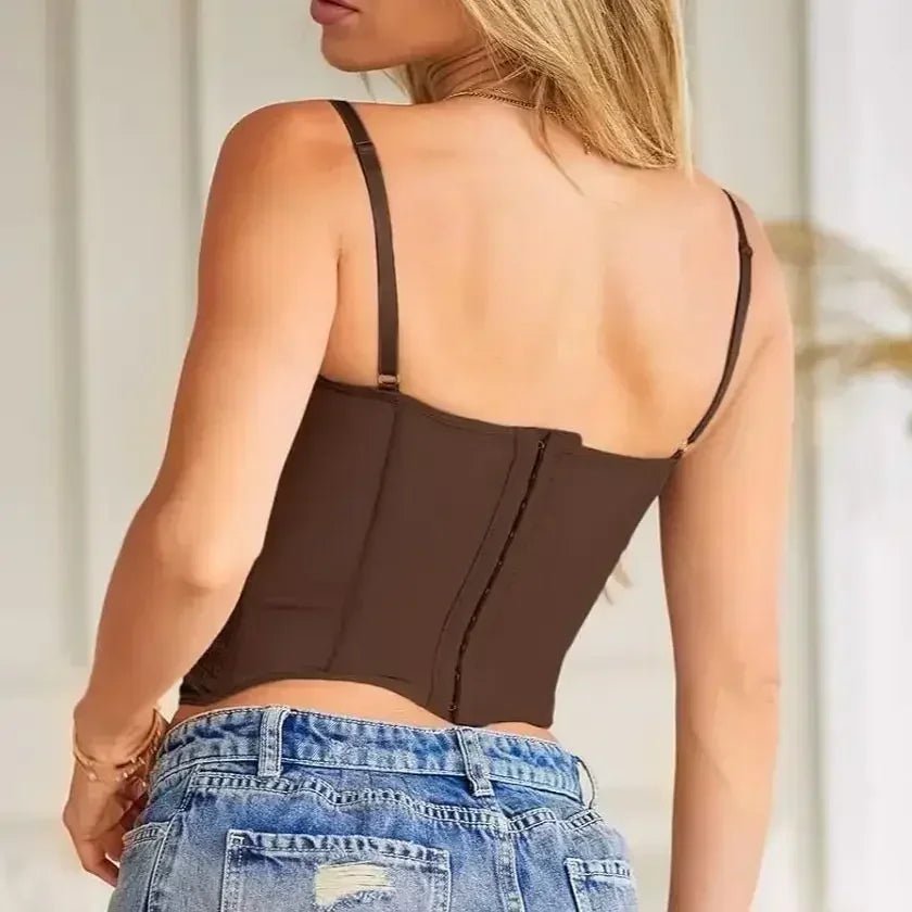 Antonia Strap Lace Corset Top - Women's Everyday Fashion Top - Image 9