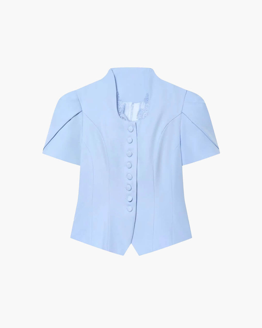 Gloria Button Front Stand Collar Top - Women's Everyday Fashion Top - Image 8