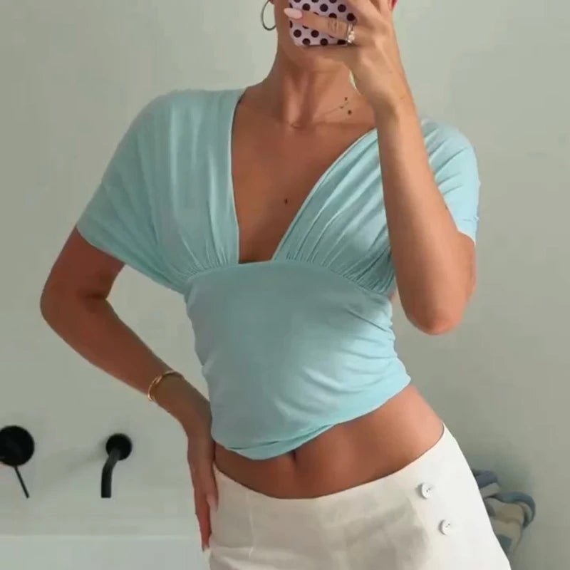 Bianca Sexy Ruched Lace-Up Backless Crop Tank Top for Women - Image 7