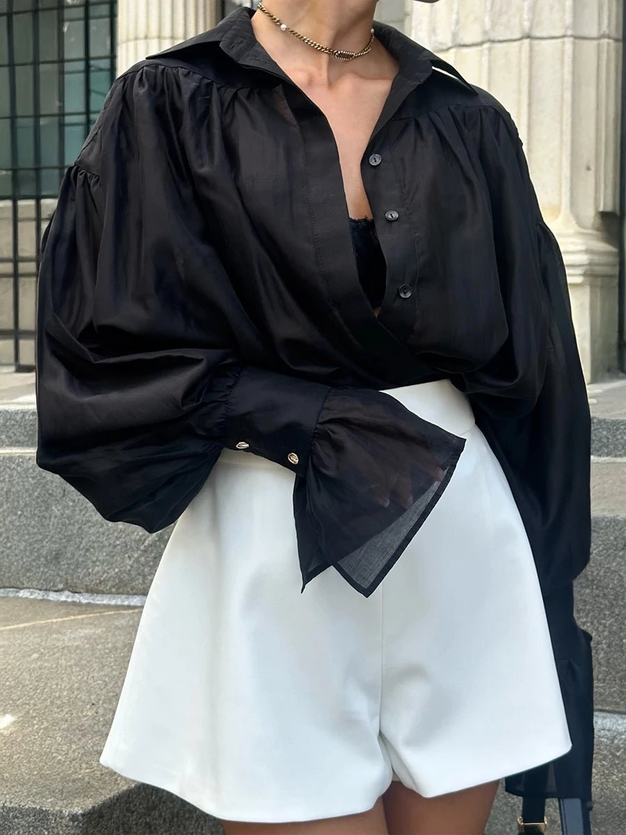 Brielle Button Down Sheer Blouse - Women's Everyday Fashion Top - Image 6
