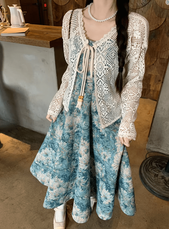 Camila Crochet Drawstring Beach Cover-Up - Women's Everyday Fashion Top - Image 3