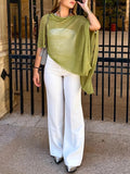 Celeste Batwing Knitted Shawl Top - Women's Everyday Fashion Top - Image 2