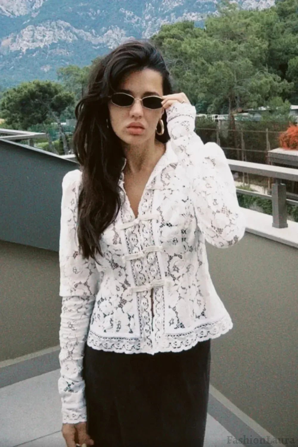 Claire Elegant Lace Blouse - Women's Everyday Fashion Top - Image 5
