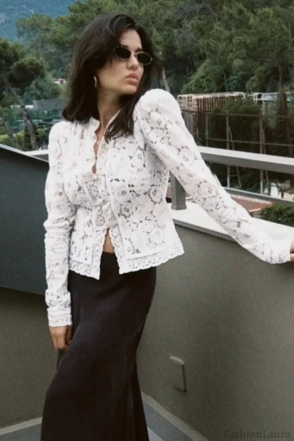 Claire Elegant Lace Blouse - Women's Everyday Fashion Top - Image 4