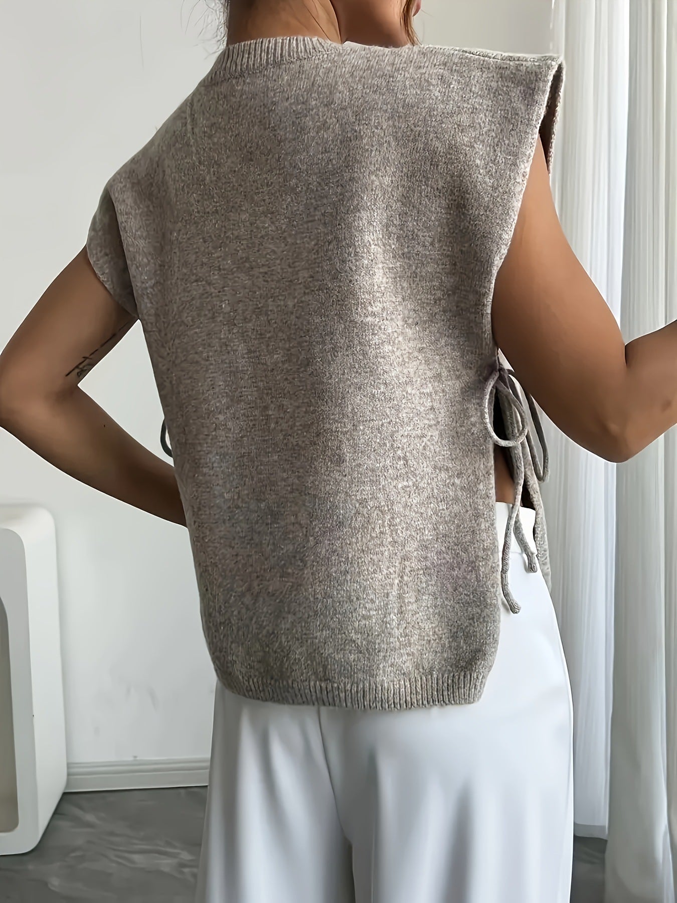 Clara Side Tie Knitted Top - Women's Everyday Fashion Top - Image 3