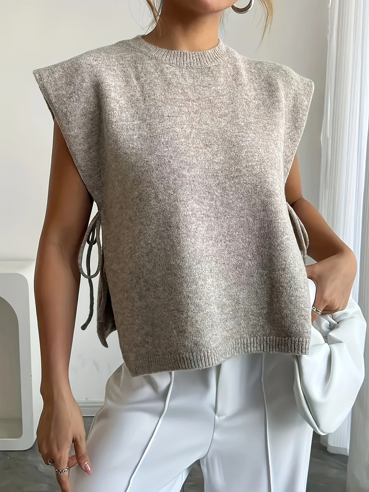 Clara Side Tie Knitted Top - Women's Everyday Fashion Top - Image 2