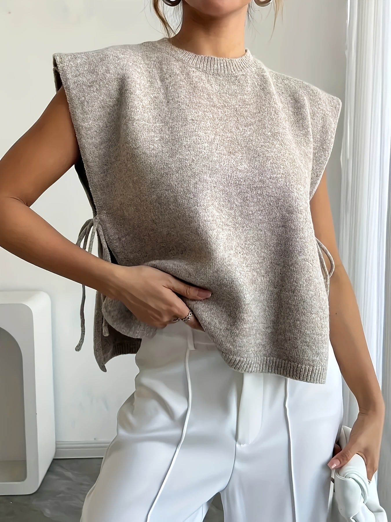 Clara Side Tie Knitted Top - Women's Everyday Fashion Top