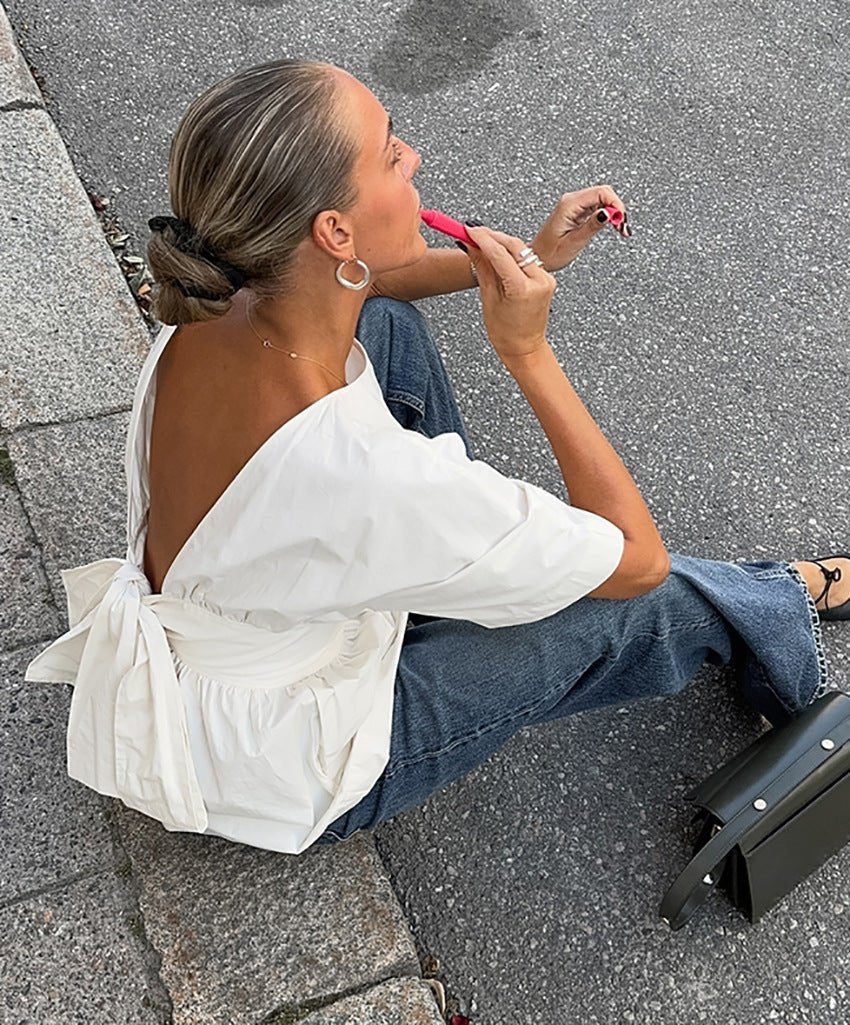 Clarisse White Tuco Top - Women's Everyday Fashion Top - Image 3