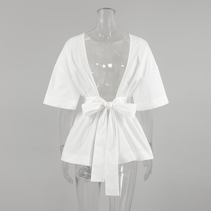 Clarisse White Tuco Top - Women's Everyday Fashion Top - Image 5