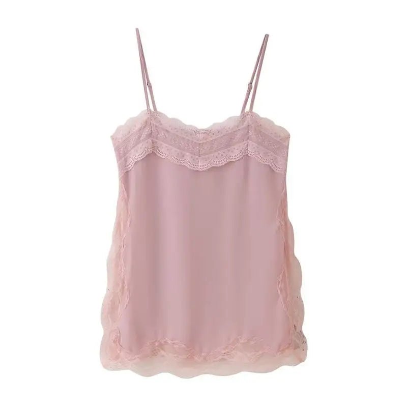 Sia Lace Trim Cami Top - Women's Everyday Fashion Top - Image 7