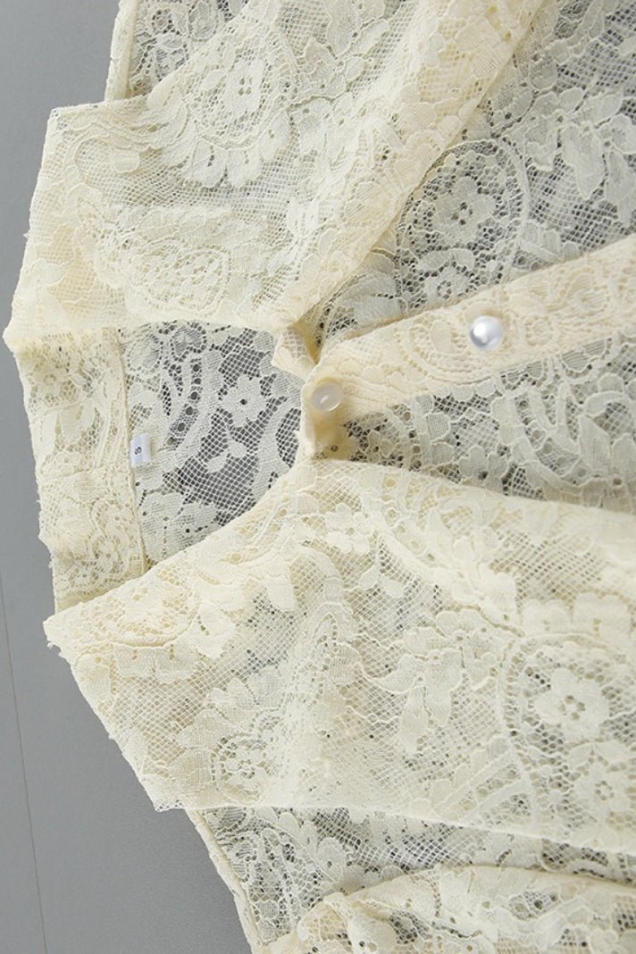 Dunja Sheer Lace Tie Blouse - Women's Everyday Fashion Top - Image 19