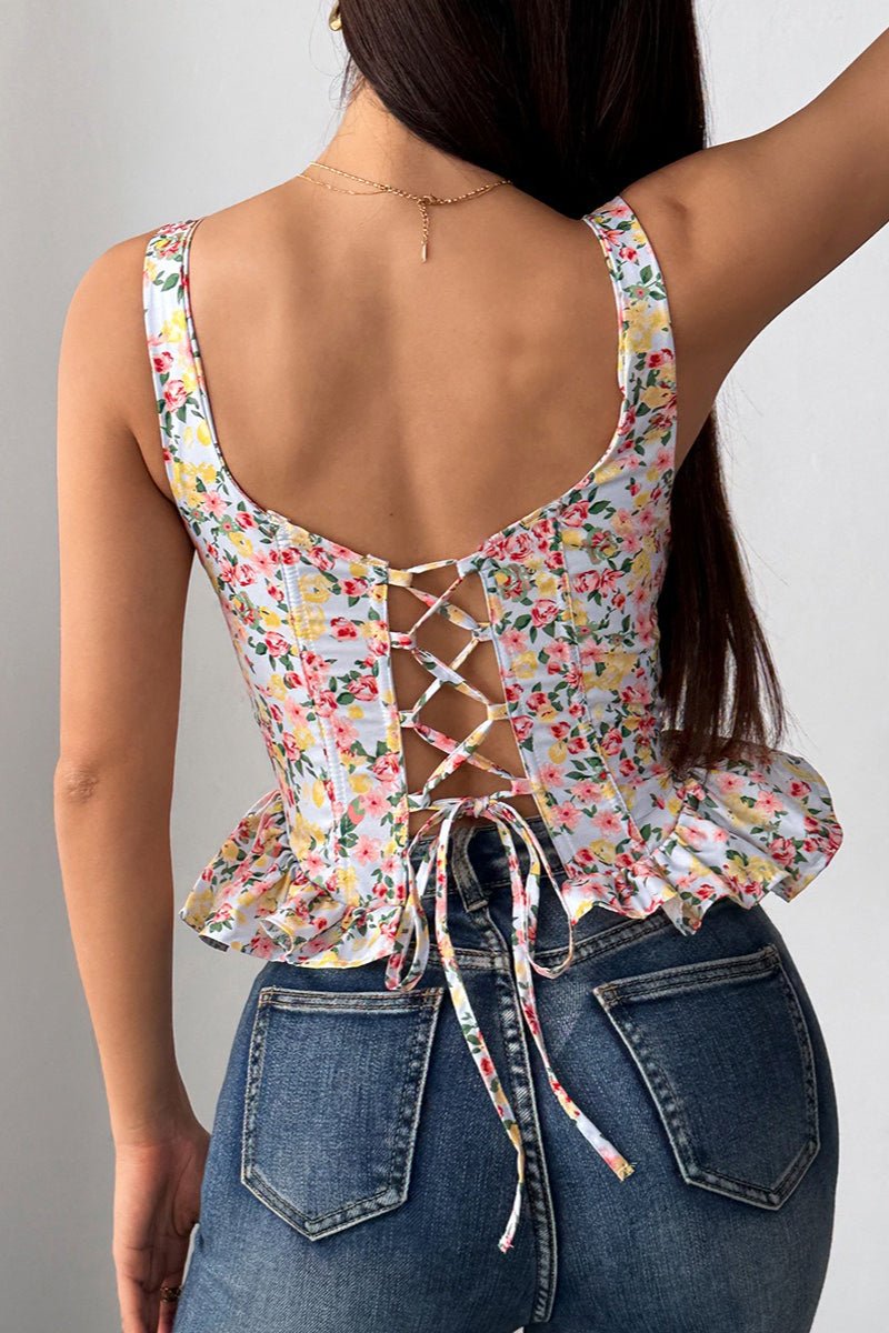 Elara Floral Peplum Tank Top - Women's Everyday Fashion Top - Image 8