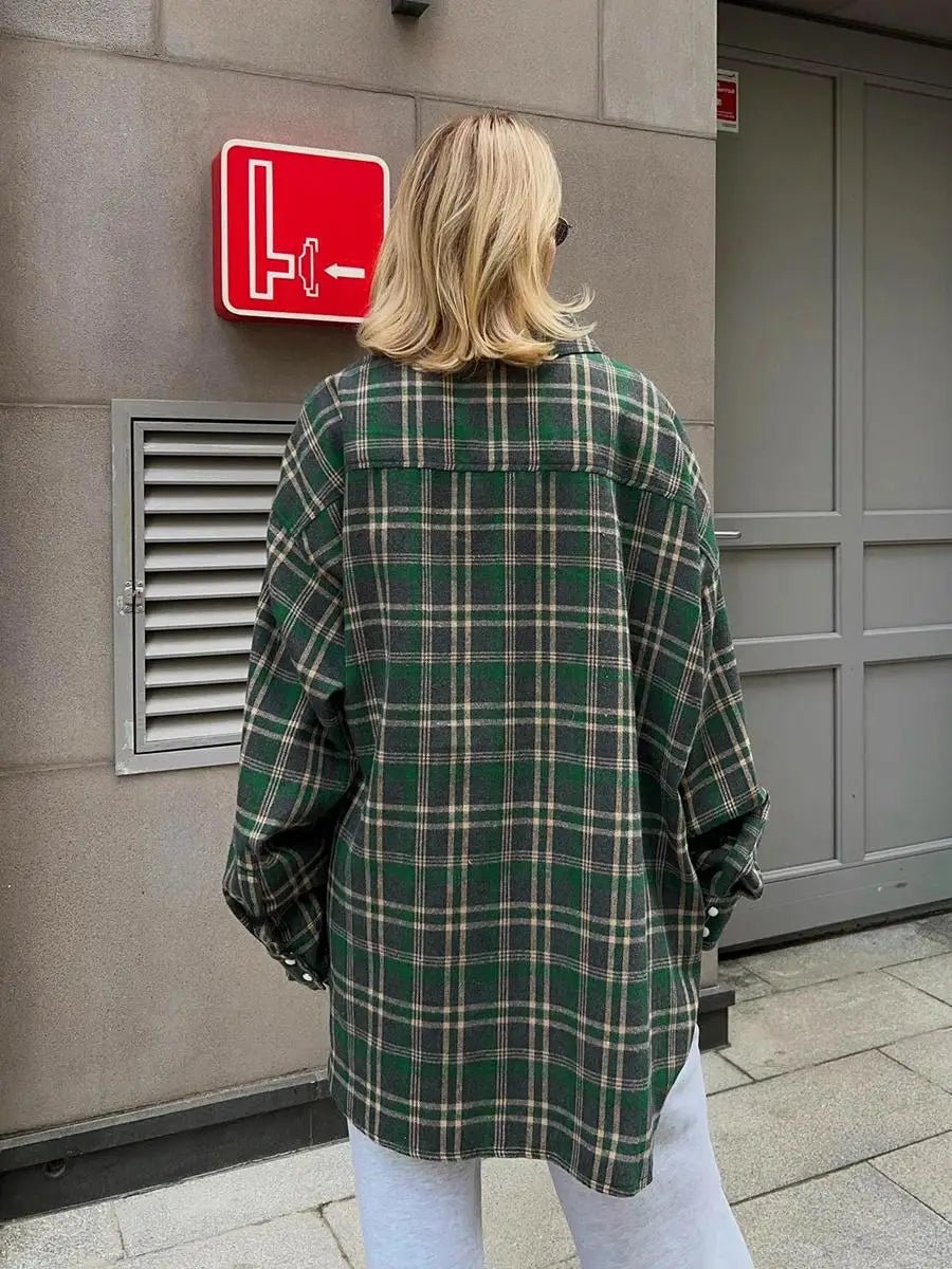 Emma Loose Checked Blouse - Women's Everyday Fashion Top - Image 5