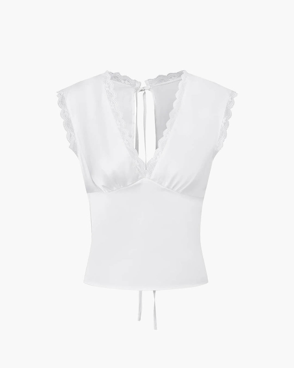 Francesca Deep Neck Satin Top - Women's Everyday Fashion Top