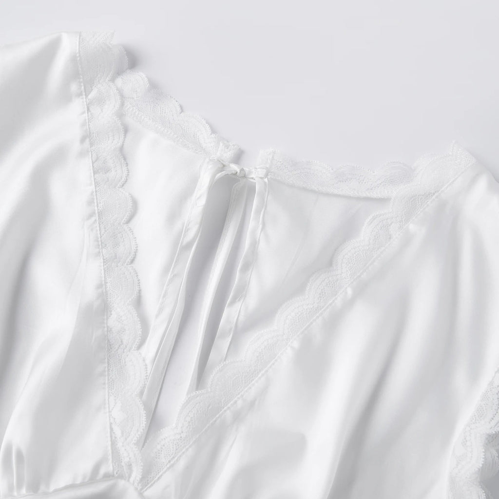 Francesca Deep Neck Satin Top - Women's Everyday Fashion Top - Image 10