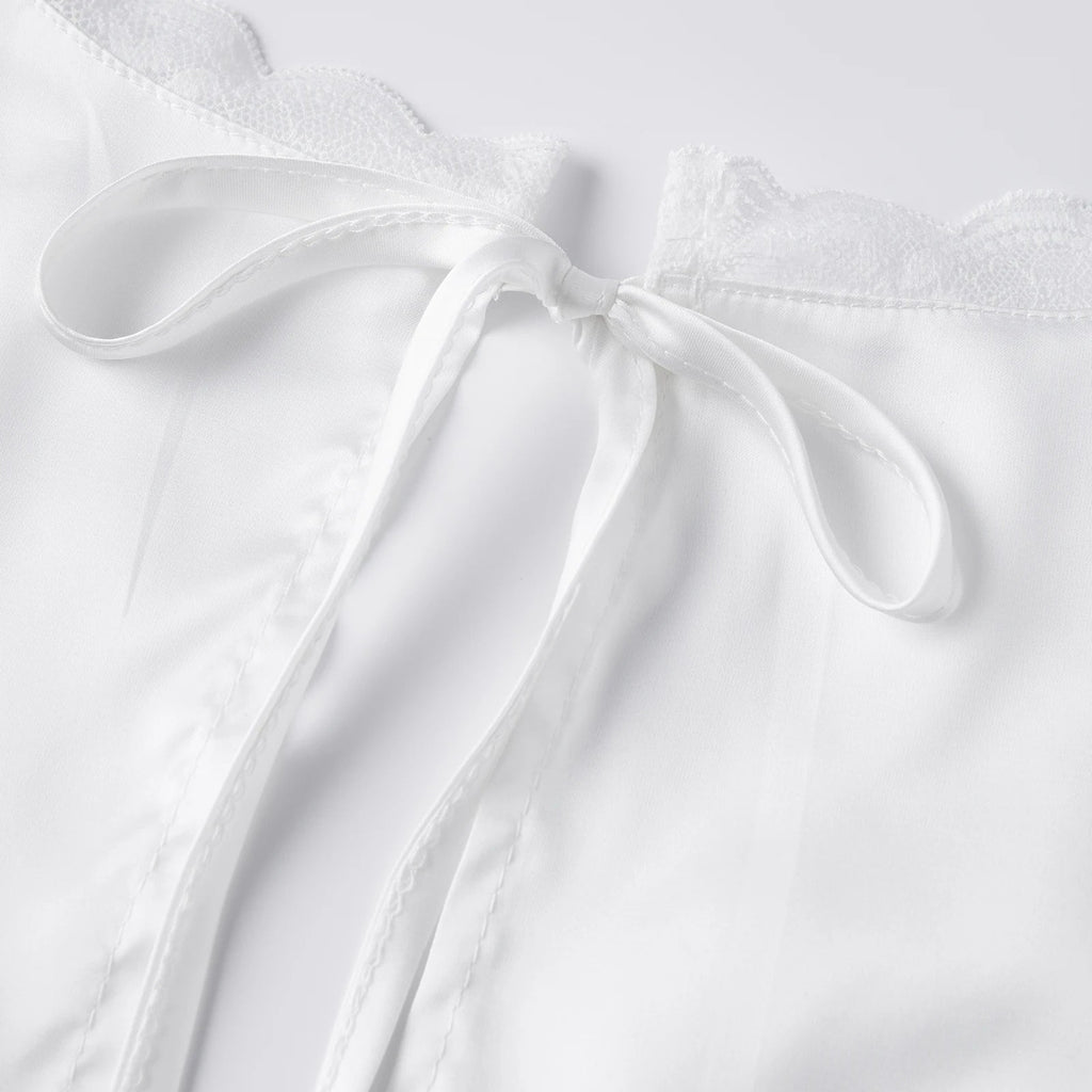 Francesca Deep Neck Satin Top - Women's Everyday Fashion Top - Image 11