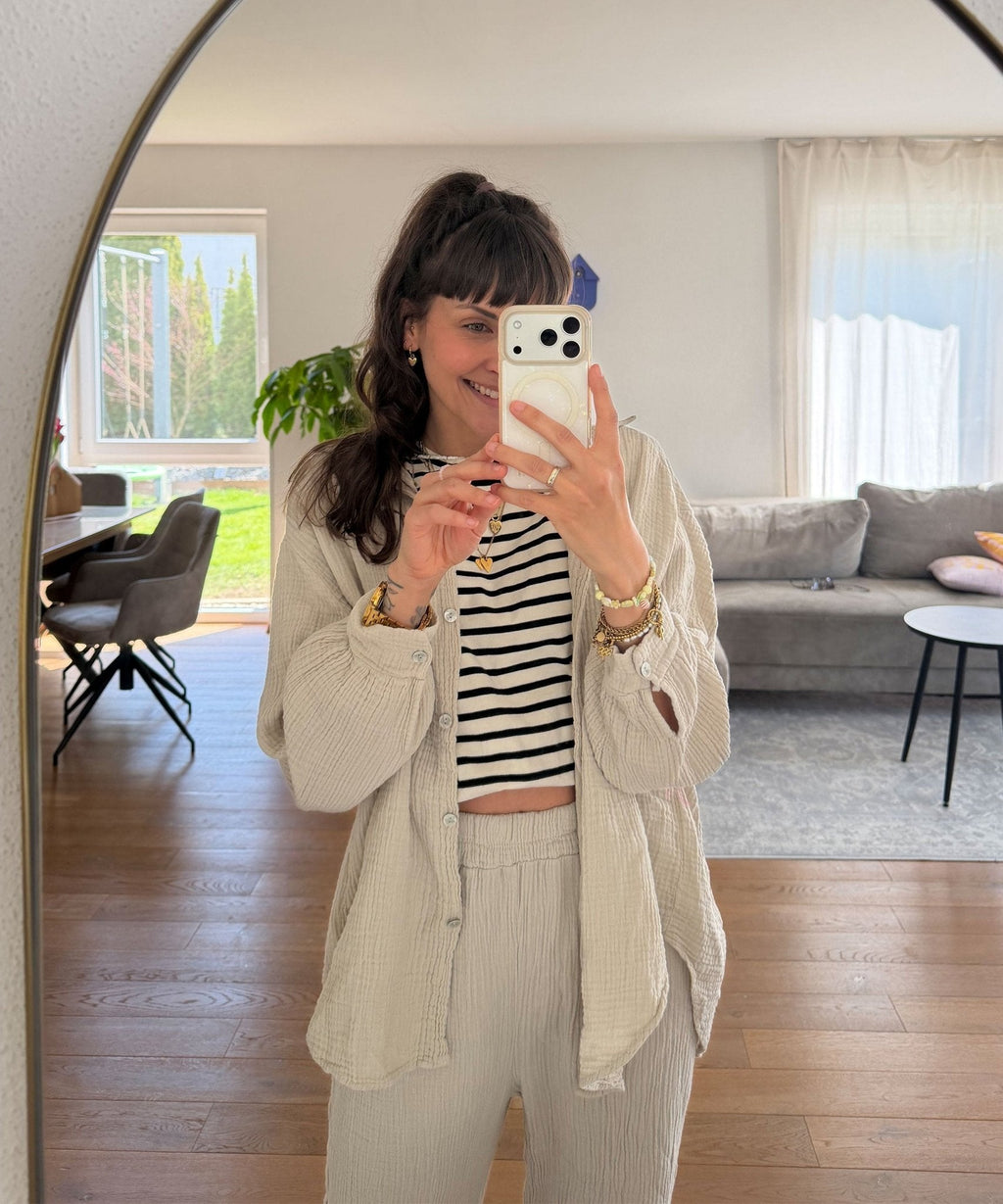 Freya Oversized Muslin Blouse - Women's Everyday Fashion Top - Image 2