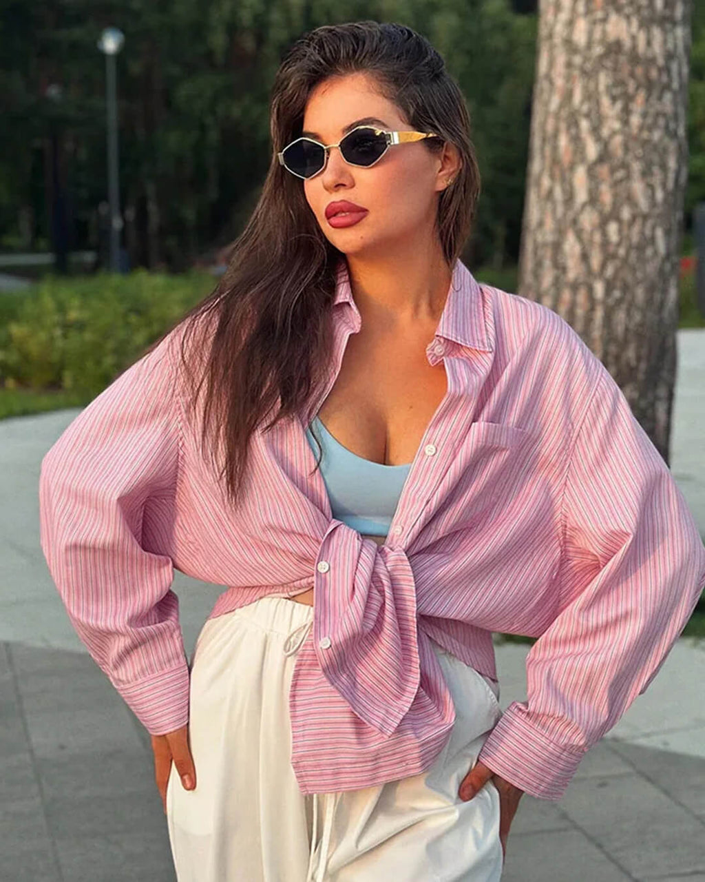 Kathy Bat Sleeve Striped Shirts - Women's Everyday Fashion Top - Image 3