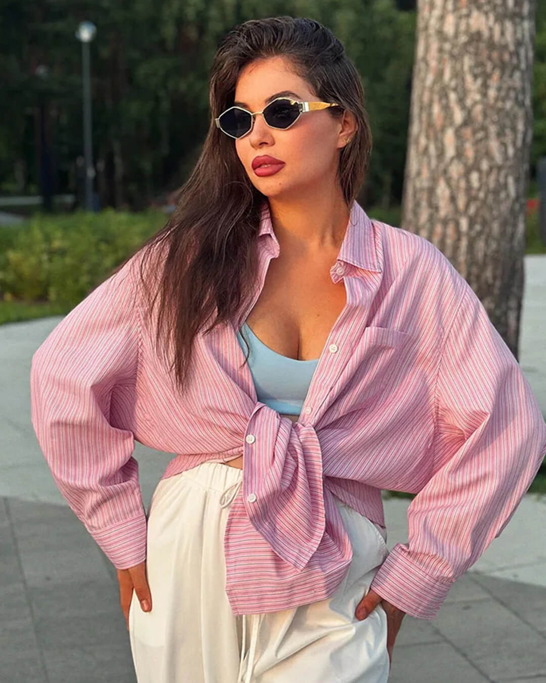 Kathy Bat Sleeve Striped Shirts - Women's Everyday Fashion Top - Image 3
