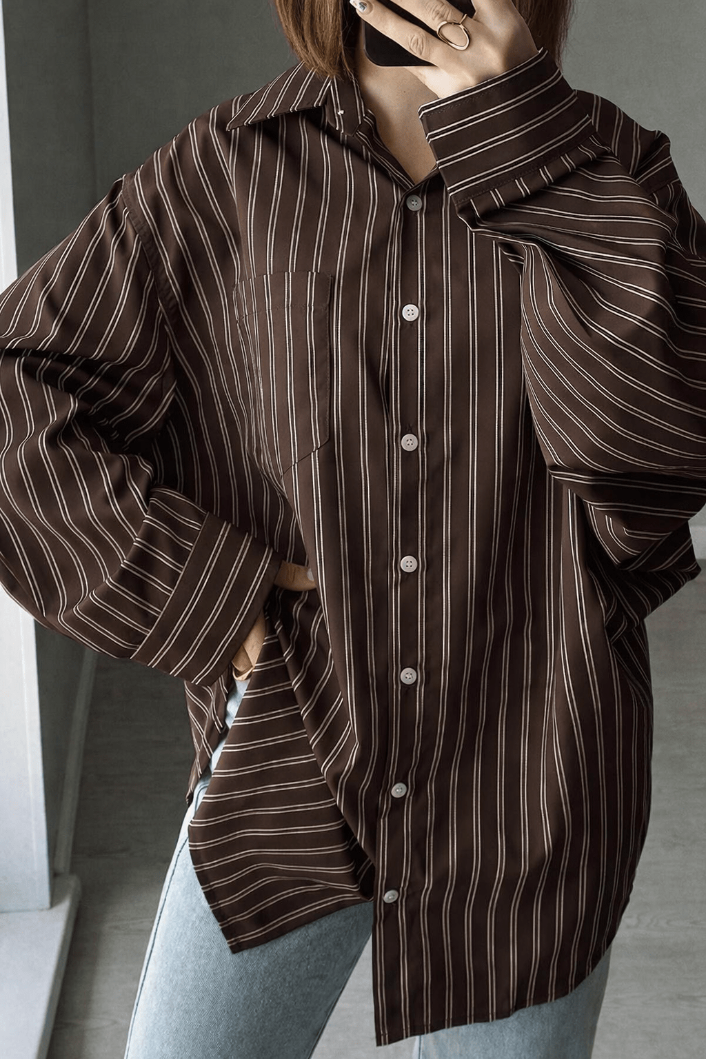 Kathy Bat Sleeve Striped Shirts - Women's Everyday Fashion Top