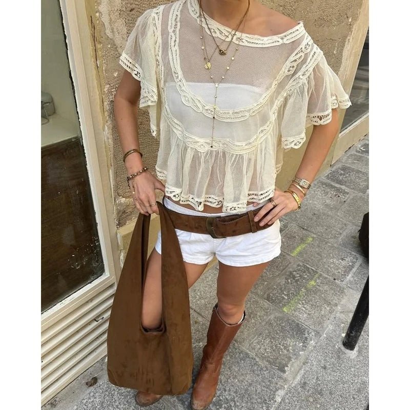 Genevra Sheer Chiffon Blouse - Women's Everyday Fashion Top