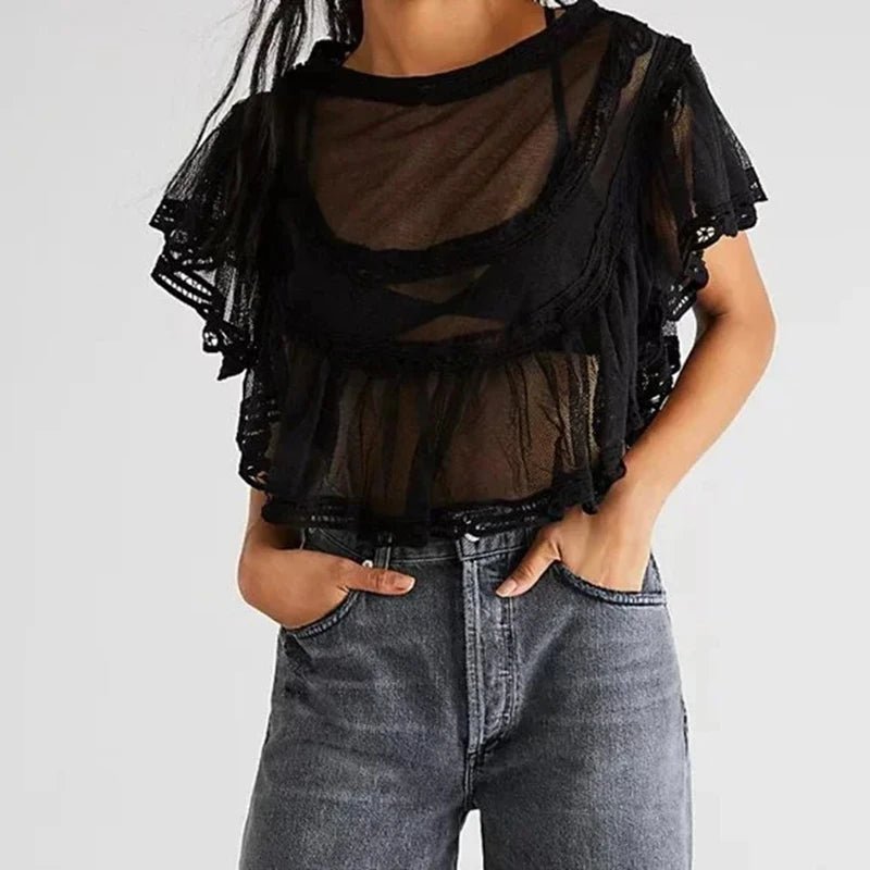 Genevra Sheer Chiffon Blouse - Women's Everyday Fashion Top - Image 5