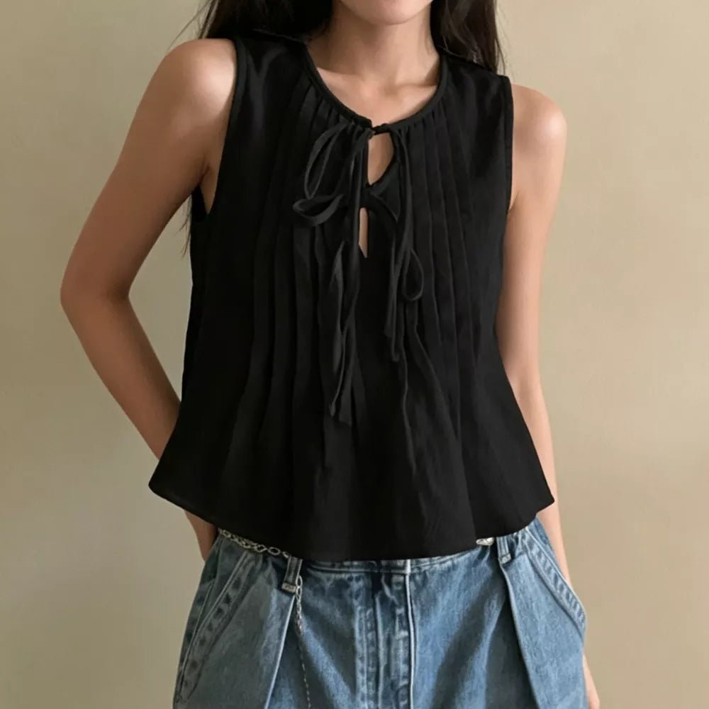 Honora Ruffle Hem Tie-Front Top - Women's Everyday Fashion Top - Image 3