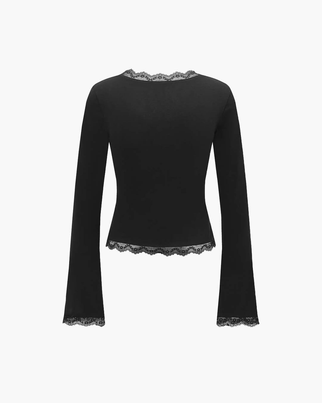 Jackie Lace Trim Square Neck Top - Women's Everyday Fashion Top - Image 4