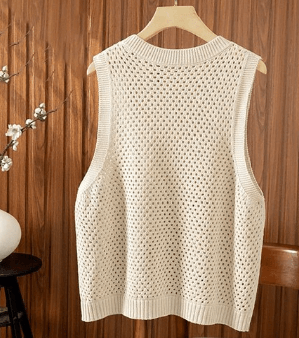 Jamilla Hollow Knit Tank Top - Women's Everyday Fashion Top - Image 2