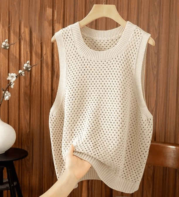 Jamilla Hollow Knit Tank Top - Women's Everyday Fashion Top
