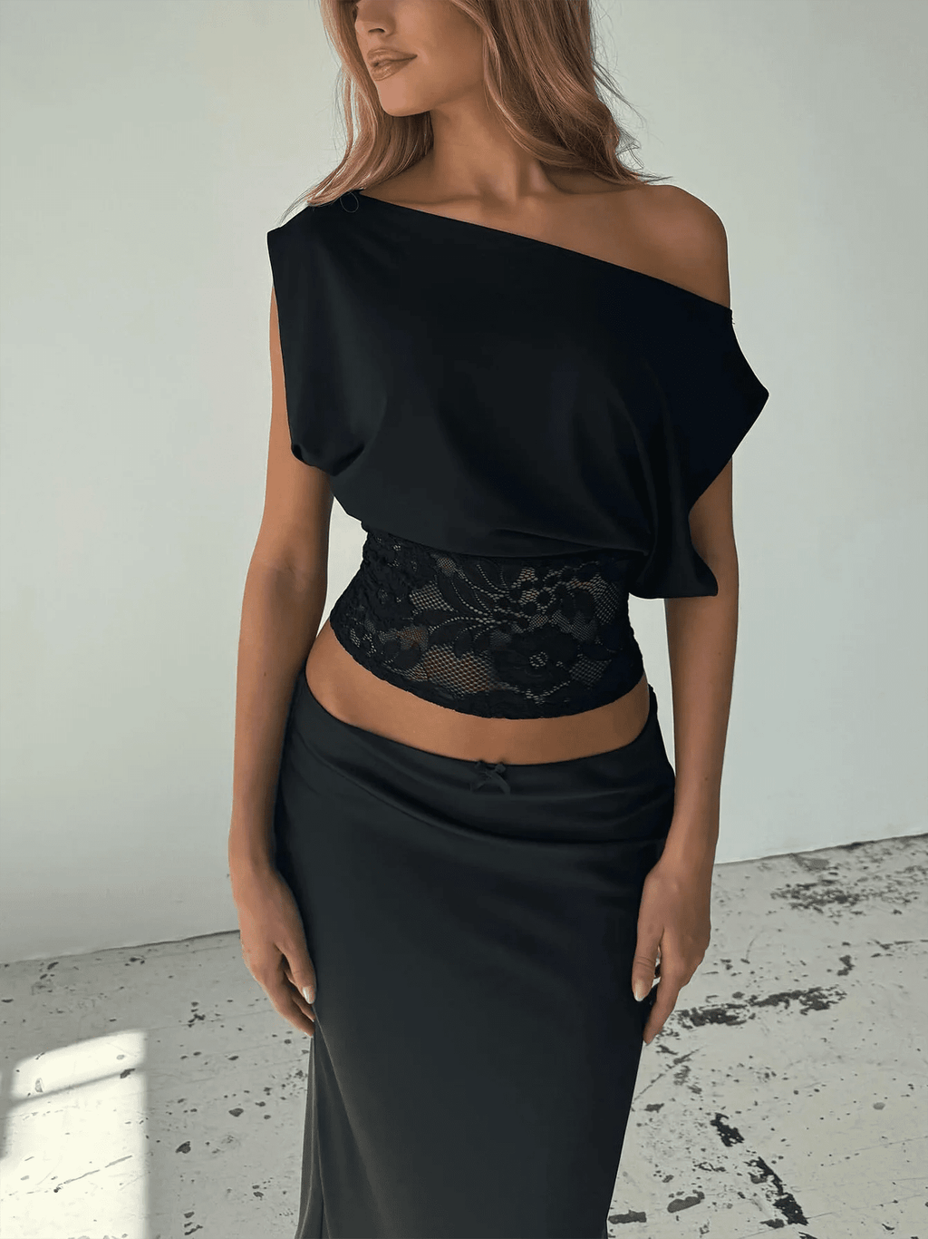 Janella Inclined Shoulder Lace Top - Women's Everyday Fashion Top - Image 6