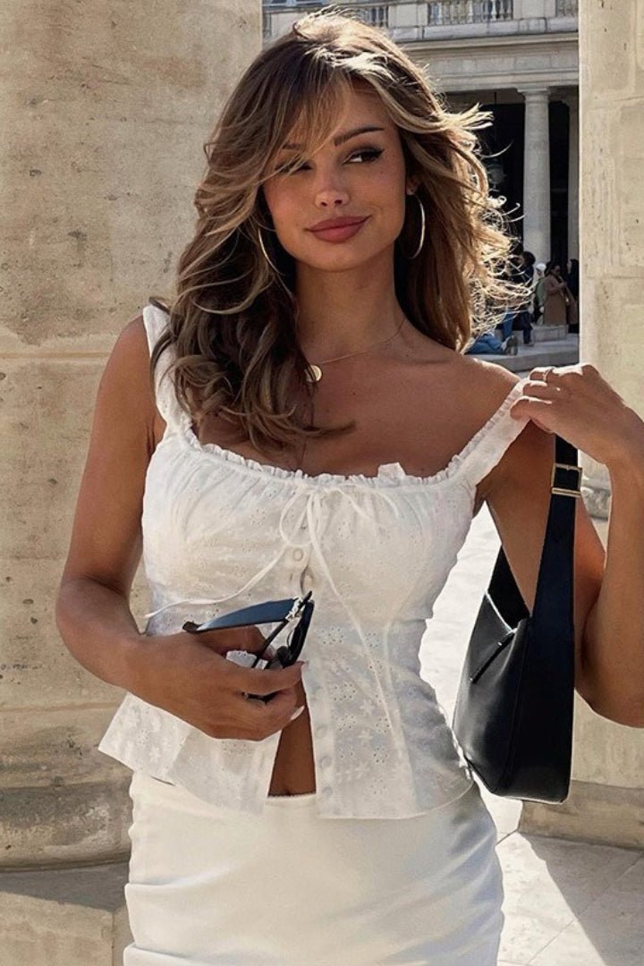 Janna Floral Jacquard Lace Tank Top - Women's Everyday Fashion Top - Image 5