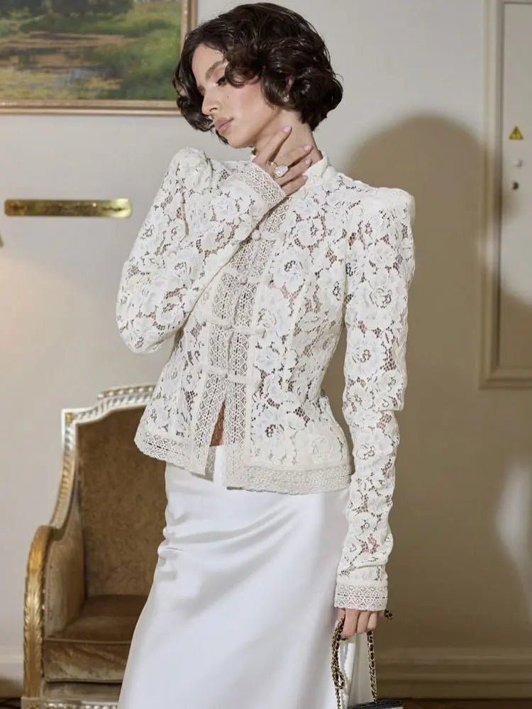 Jeanna Long Sleeve Lace Top - Women's Everyday Fashion Top - Image 6