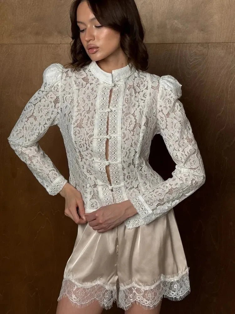 Jeanna Long Sleeve Lace Top - Women's Everyday Fashion Top - Image 4