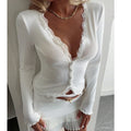 Sophia Ribbed Button-Up Blouse - Women's Everyday Fashion Top