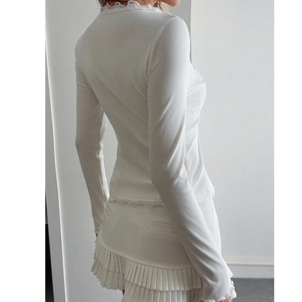 Sophia Ribbed Button-Up Blouse - Women's Everyday Fashion Top - Image 4