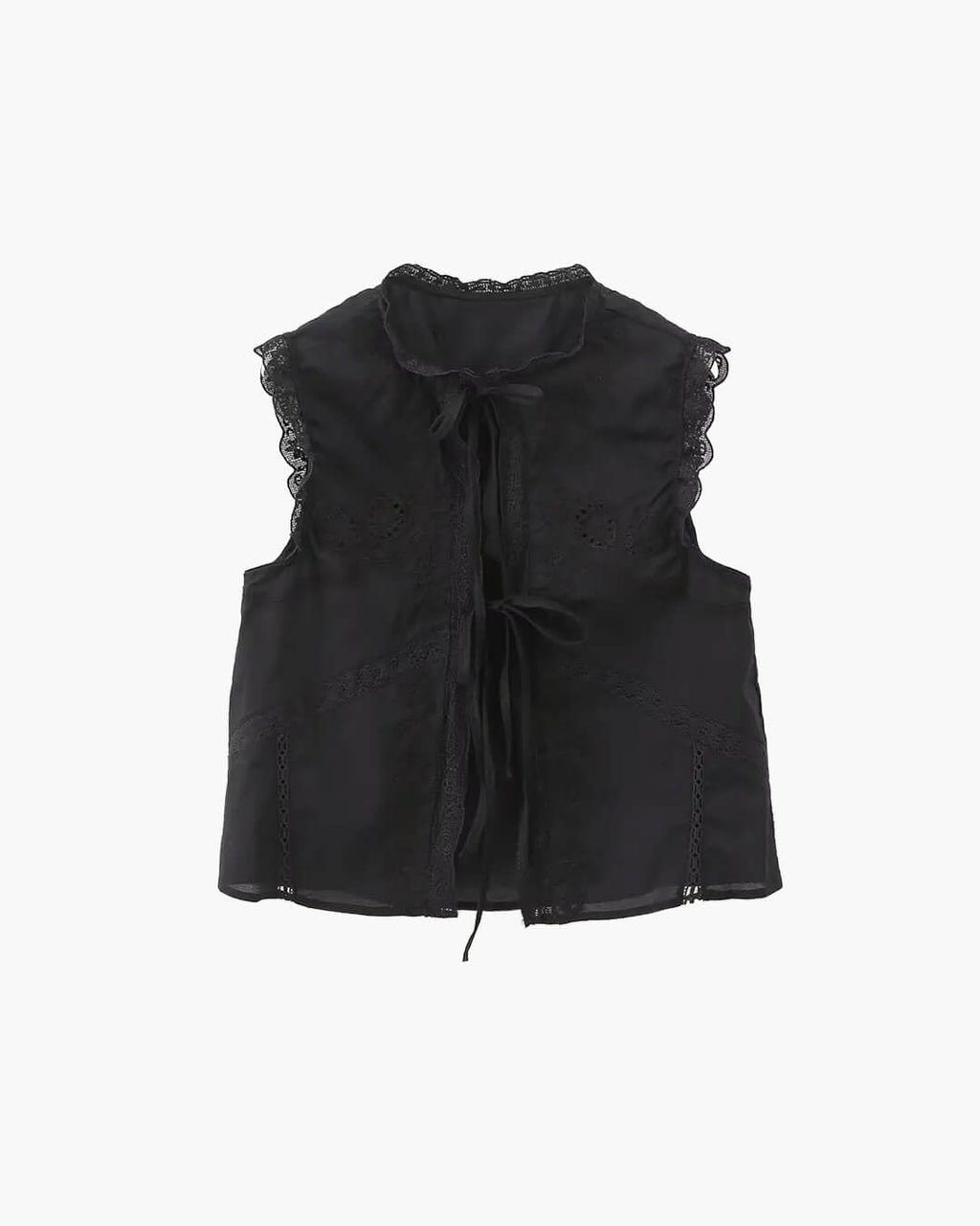Juvie Embroidered Lace Trim Blouse - Women's Everyday Fashion Top - Image 4