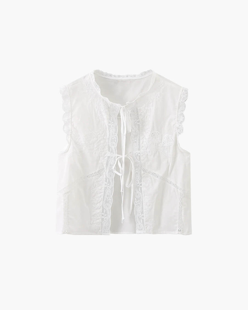 Juvie Embroidered Lace Trim Blouse - Women's Everyday Fashion Top