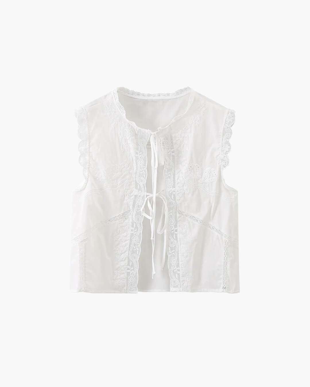 Juvie Embroidered Lace Trim Blouse - Women's Everyday Fashion Top