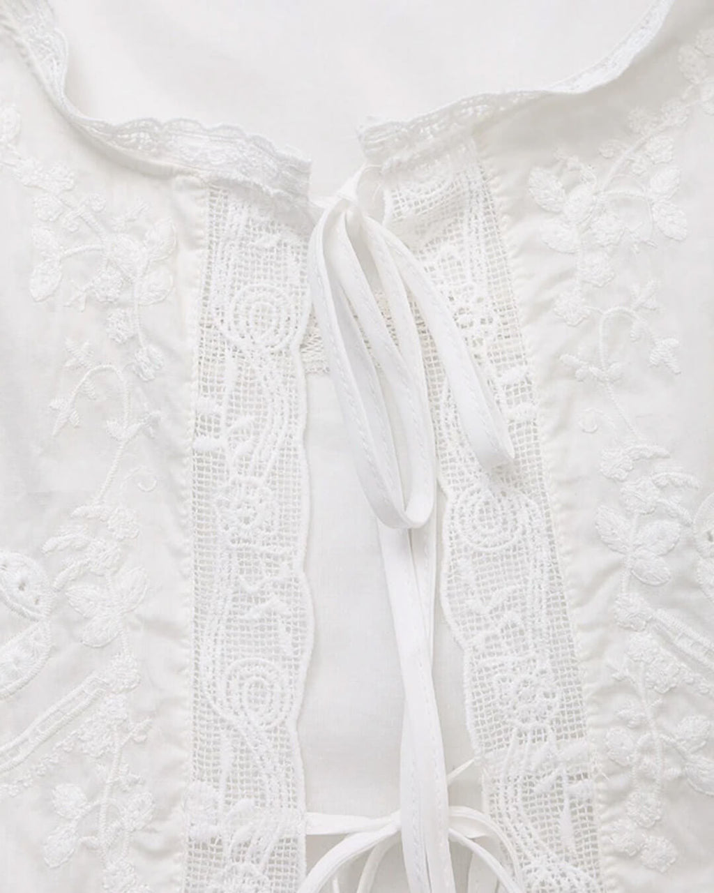 Juvie Embroidered Lace Trim Blouse - Women's Everyday Fashion Top - Image 2