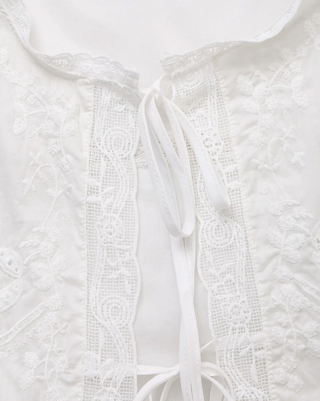 Juvie Embroidered Lace Trim Blouse - Women's Everyday Fashion Top - Image 2