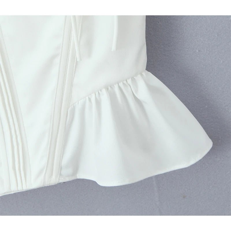 Karley Ruffled Hem Corset Top - Women's Everyday Fashion Top - Image 6