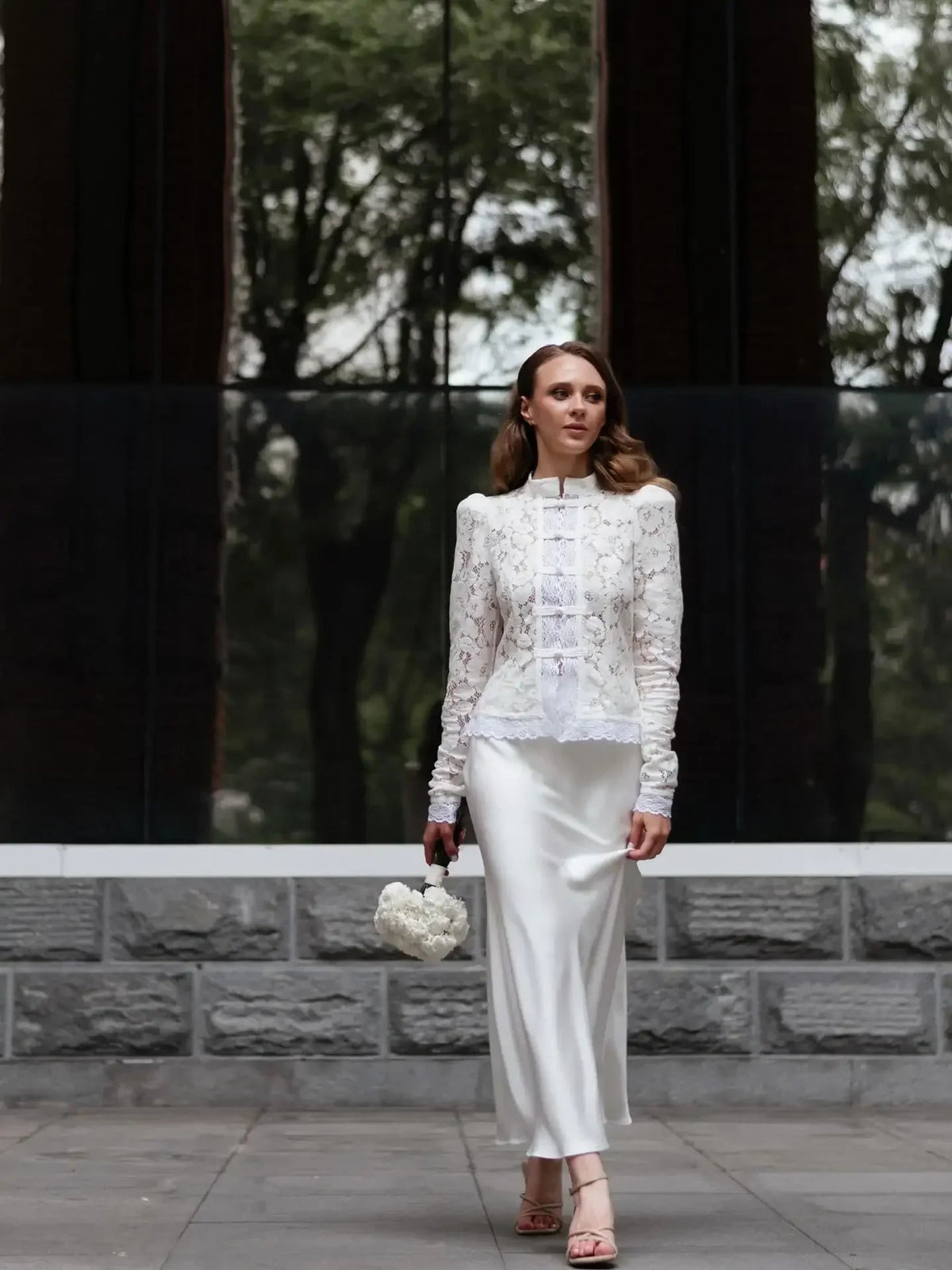 Katalina Puff Sleeve Lace Blouse - Women's Everyday Fashion Top - Image 4