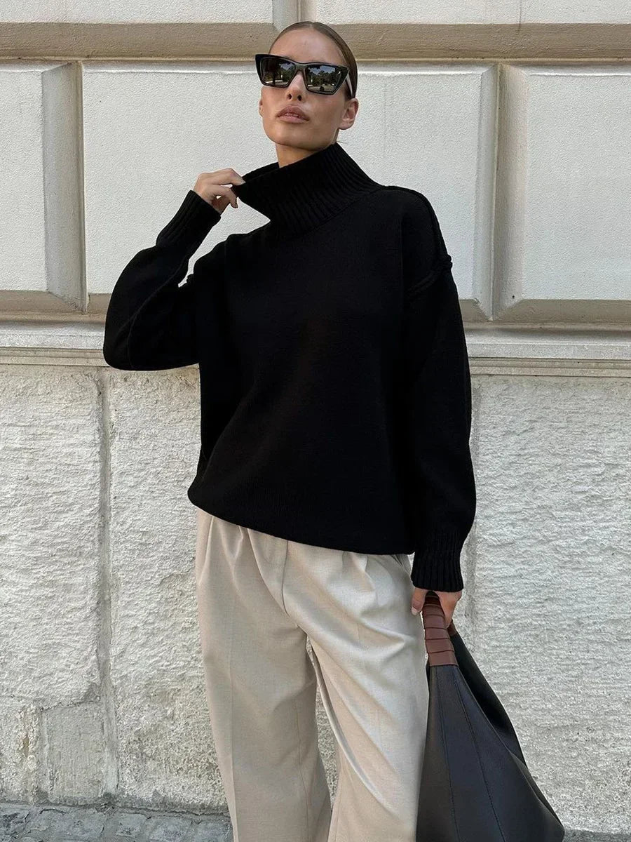 Katie Turtleneck Knit Sweater - Women's Everyday Fashion Top - Image 9
